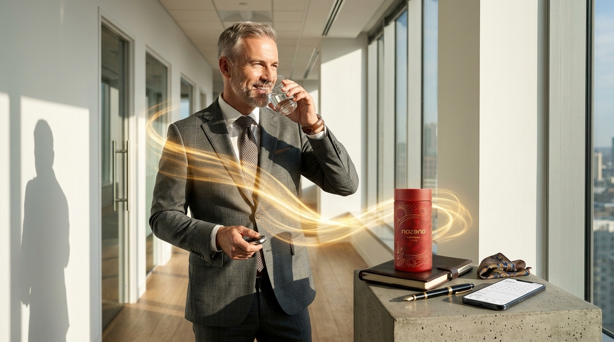 LifeCharge od NOZONO – skleněná lahvička s kapslemi pro zdravé stárnutí